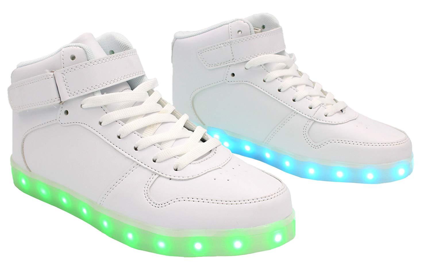 white high top light up shoes